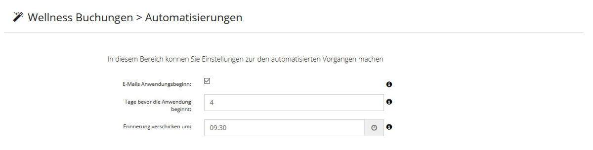 Wellness - Automatische versendung E-Mail