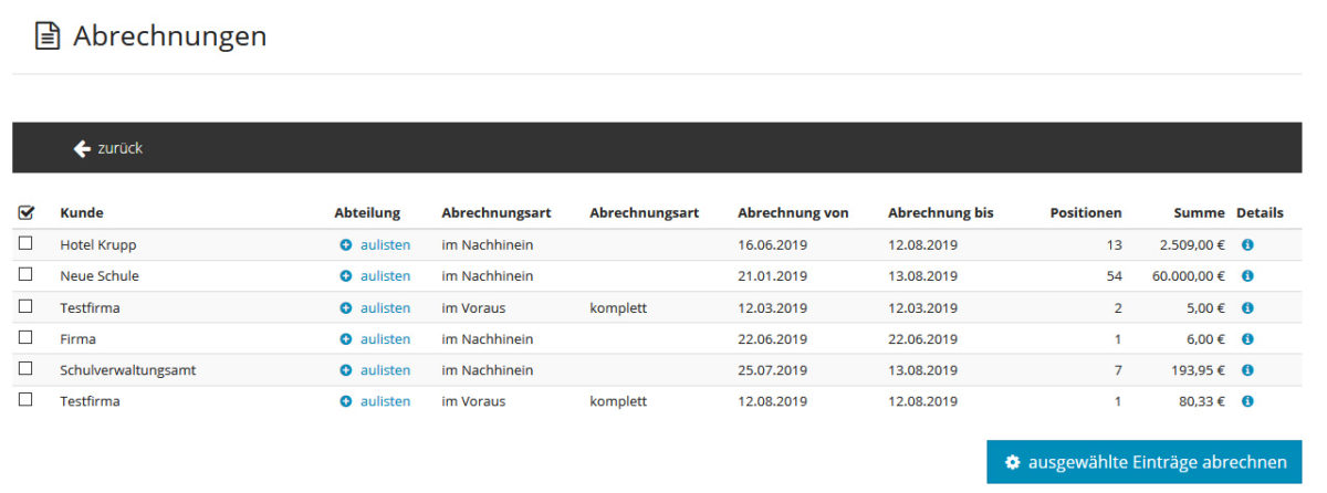 Sammelrechnung