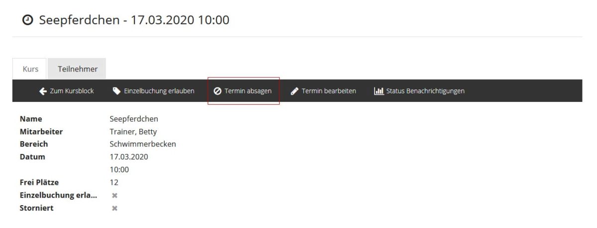 Termin absagen