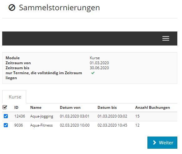 Sammelstornierung, Schritt 2