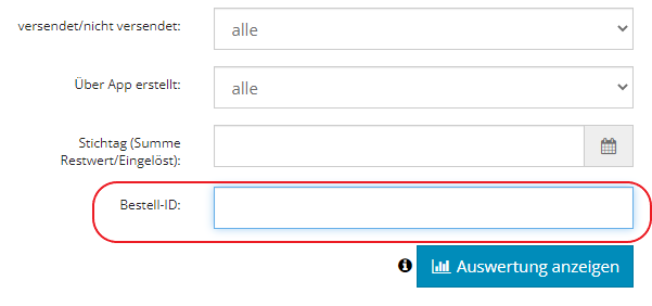 Gutschein-Reports mit Bestell-ID