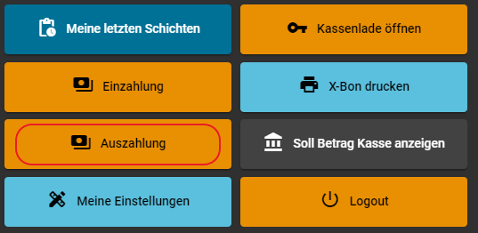CLOUD-KASSE Auszahlung