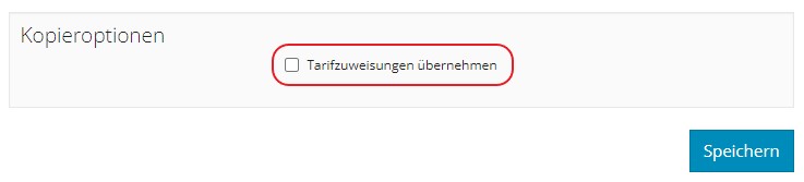 Zeitplan kopieren mit Tarifen