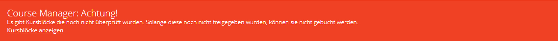 Hinweis: Überprüfung von Kursblöcken