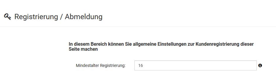 Mindestalter Registrierung 16 Jahre