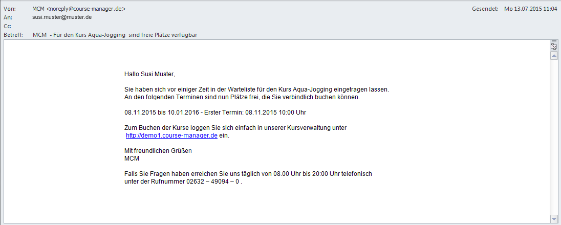 E-Mail-Texte - versendete E-Mail