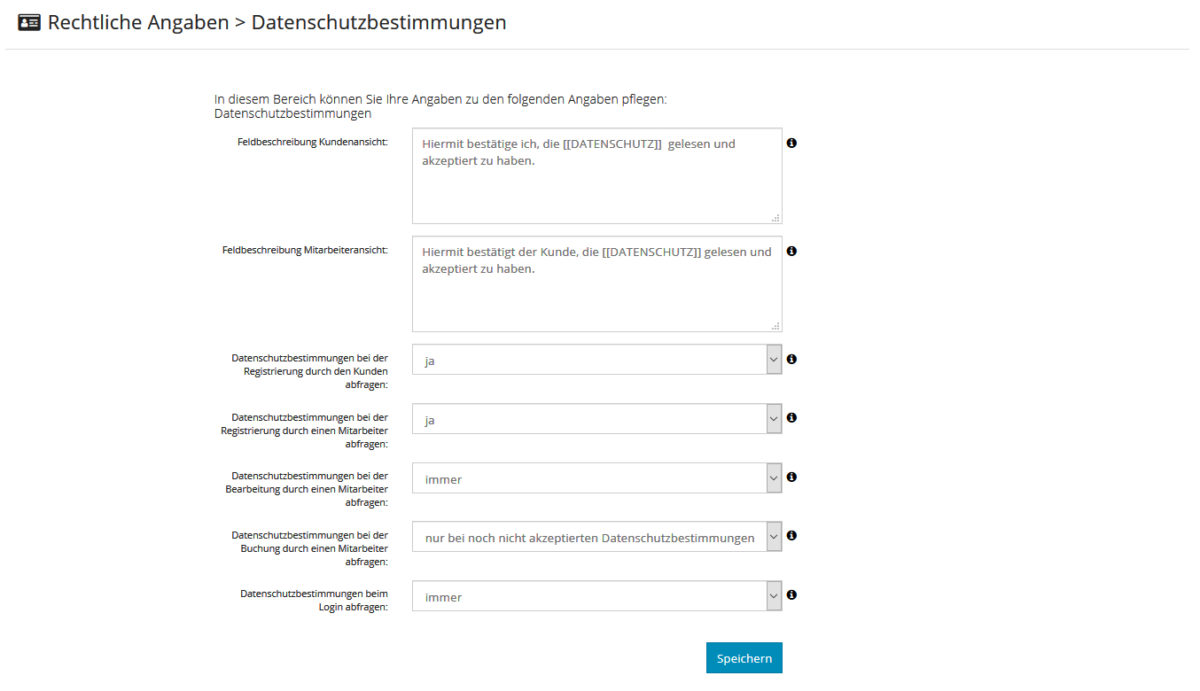 Datenschutzbestimmungen & AGB konfigurieren