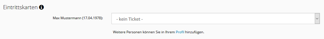 Personalisierte Tickets